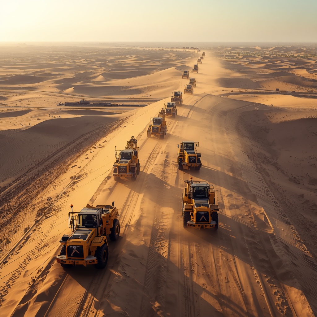 Desert King Qatar heavy equipment at work